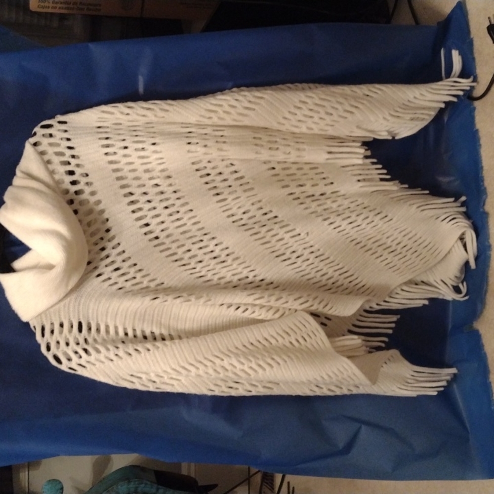 Cowl neck shawl sweater